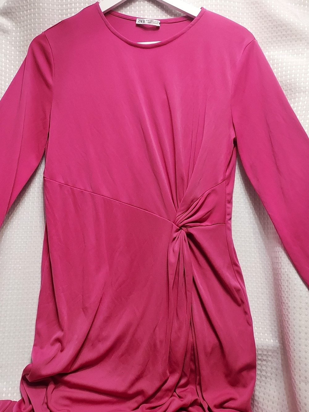 Zara Fuchsia Twist-Detail Long Sleeve Top
